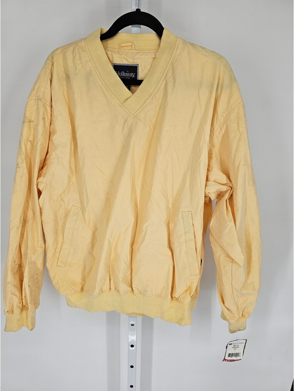 Holloway Tradewinds Women's Yellow V-neck Long Sleeve Pullover Jacket Size L